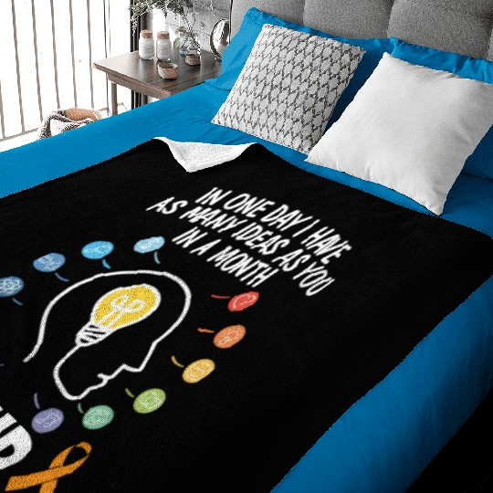 ADHD Warrior Embrace Neurodiversity ADHD Awareness Baby Blankets