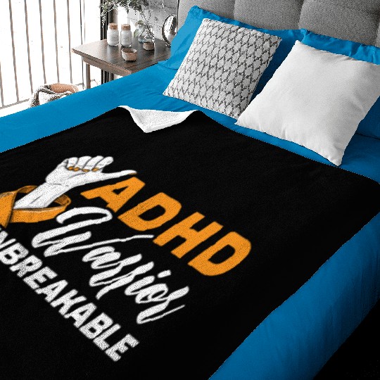 ADHD Warrior Unbreakable Embrace Neurodiversity Baby Blankets
