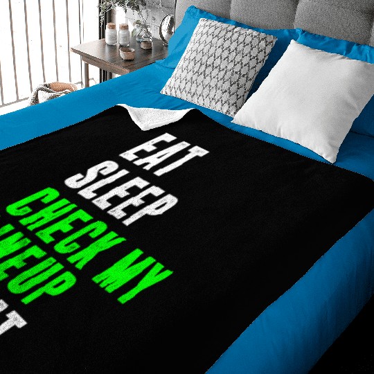 Eat sleep check my lineup repeat fantasy football Baby Blankets