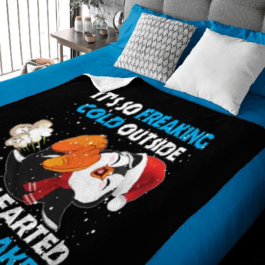 I Just Farted Snowflakes Funny Penguin Christmas Baby Blankets