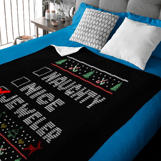 Naughty Nice Jeweler, Matching Christmas Group Baby Blankets