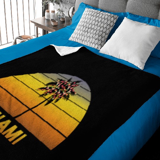 Miami Florida Palm Tree Christmas Lights Family Baby Blankets