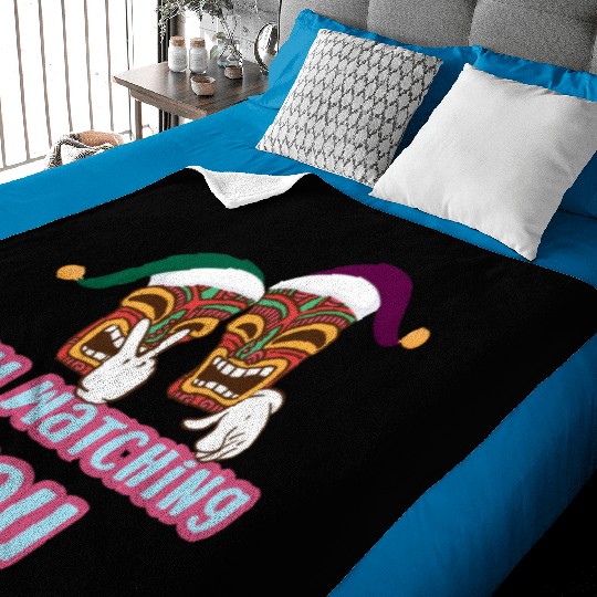 I'm Watching You Christmas In July Surfing Santa C Baby Blankets