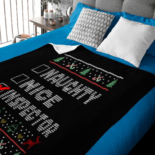 Naughty Nice Inspector, Matching Christmas Group Baby Blankets