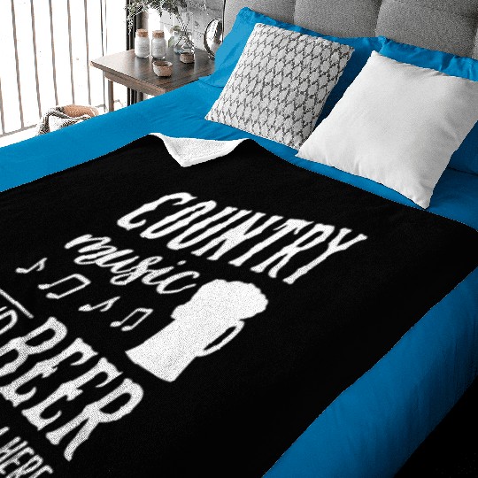 Country music and beer thats why im here Baby Blankets
