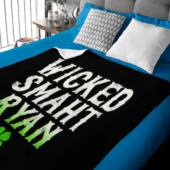 Wicked Smaht Ryan Clan Boston Irish Slang Baby Blankets