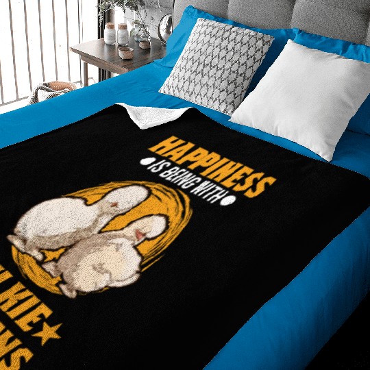 Happiness Is Being With Silkie Chickens Baby Blankets