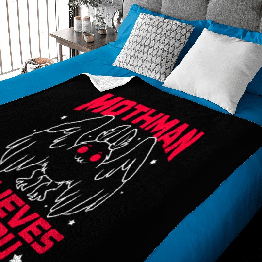 Funny Cryptid Gothic Mothman Believes In You Baby Blankets