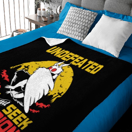 Undefeated Hide And Seek Champion Funny Mothman Baby Blankets