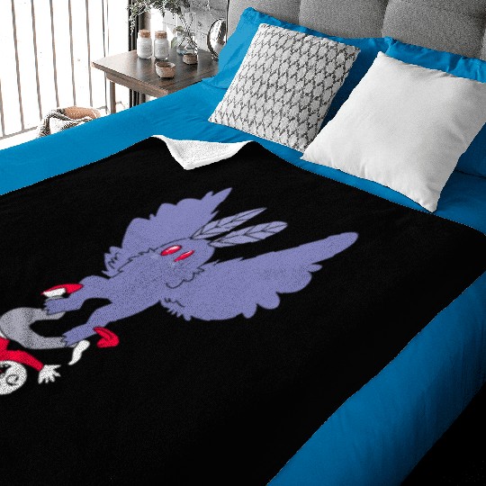 Mothman Abducting Human Goth Cryptid Funny Mothman Baby Blankets
