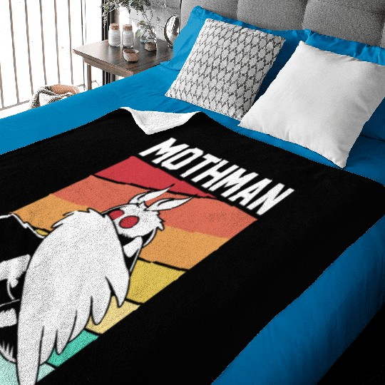 Retro Mothman Cryptid 80s Vintage Mothman Baby Blankets