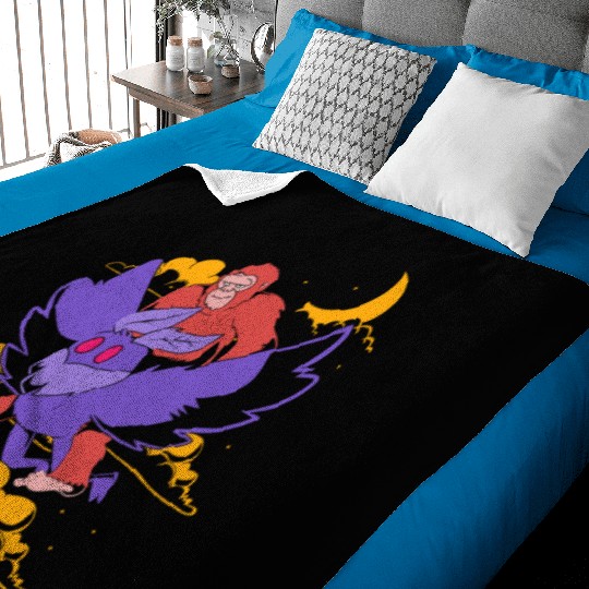 Bigfoot Riding Mothman Funny Cryptozoology Baby Blankets