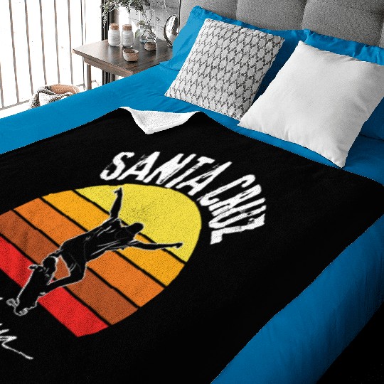 Old School Skater Santa Cruz California Baby Blankets