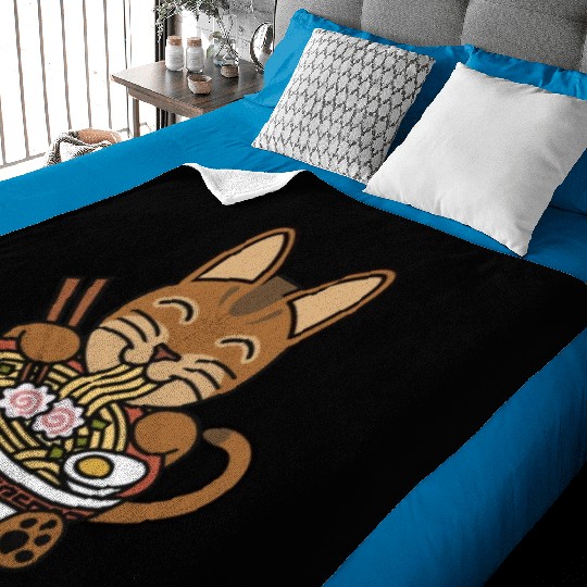 Abyssinian Cat Ramen Noodles Baby Blankets