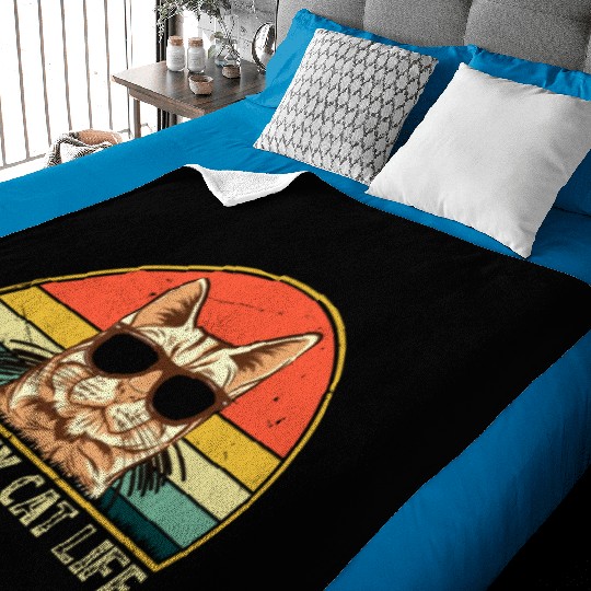 Funny Cat Owner - I Love My Cat Life - Funny Cat Baby Blankets