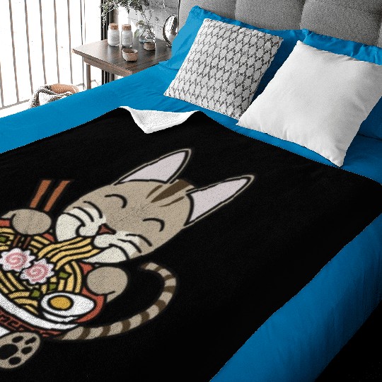 Devon Rex Cat Ramen Noodles Baby Blankets