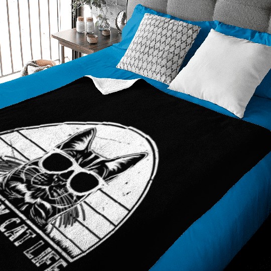 Cat Owner - I Love My Cat Life - Cat Lover Funny C Baby Blankets