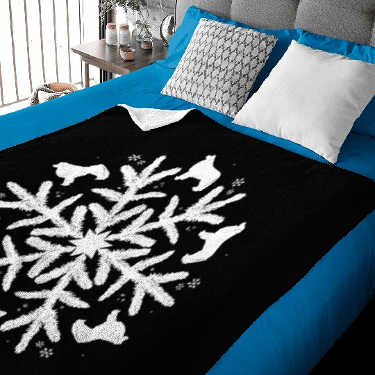 Great Pyrenees Snowflake Pattern Baby Blankets