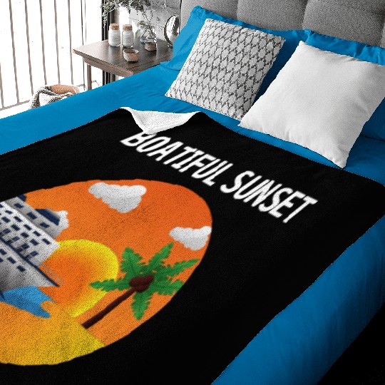 Boatiful Sunset Cruise Vaction Ship Mardi Gras Baby Blankets
