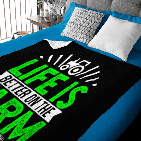 Farmer Baby Blankets Life is better on the farm Gift Baby Blankets