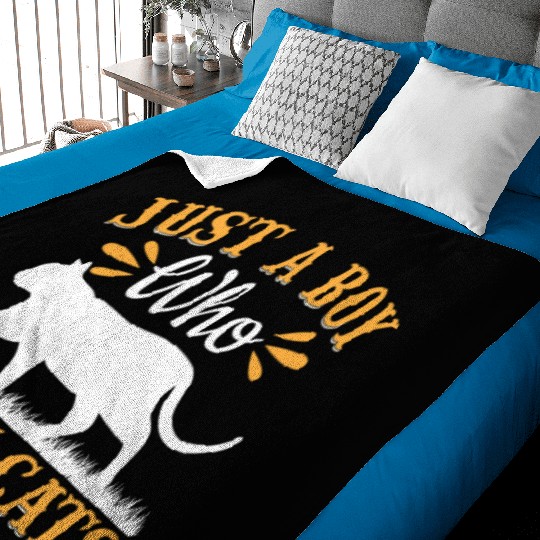 Cat Lover Cute Cat Owner I Just A Boy Who Loves Ca Baby Blankets