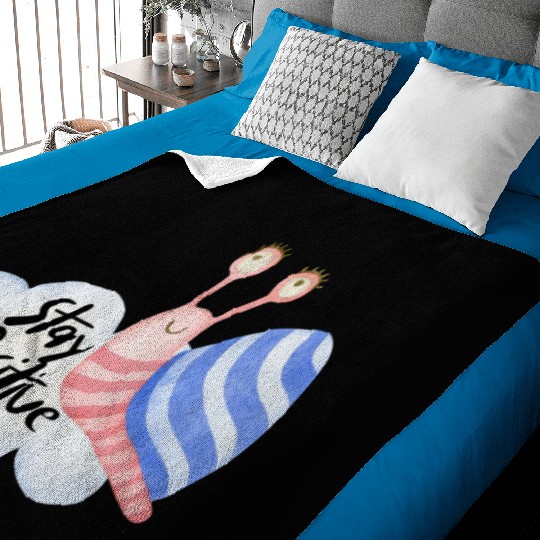 Stay Positive - Colorful Snail Baby Blankets