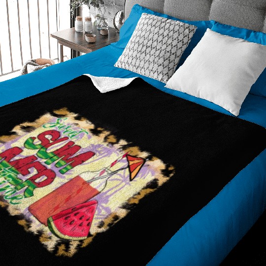 A220425 12 Sweet Summer Time Watermelon Leopard Baby Blankets