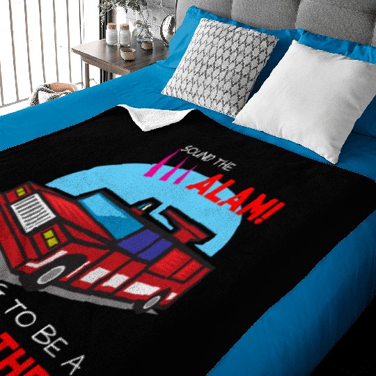 Kids Im going to be a big brother Baby Blankets Firetruck