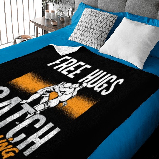 Catch Wrestling Free Hugs Wrestler Fight Grappling Baby Blankets
