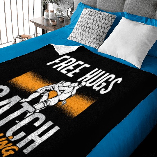 Catch Wrestling Free Hugs Wrestler Fight Grappling Baby Blankets