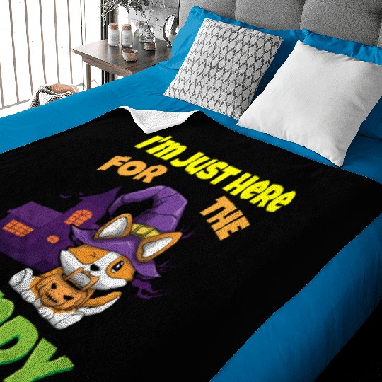 I'm Just Here For The Candy Scary Halloween Beast Baby Blankets