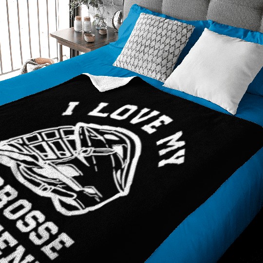 Lacrosse I Love My Lacrosse Boyfriend Baby Blankets