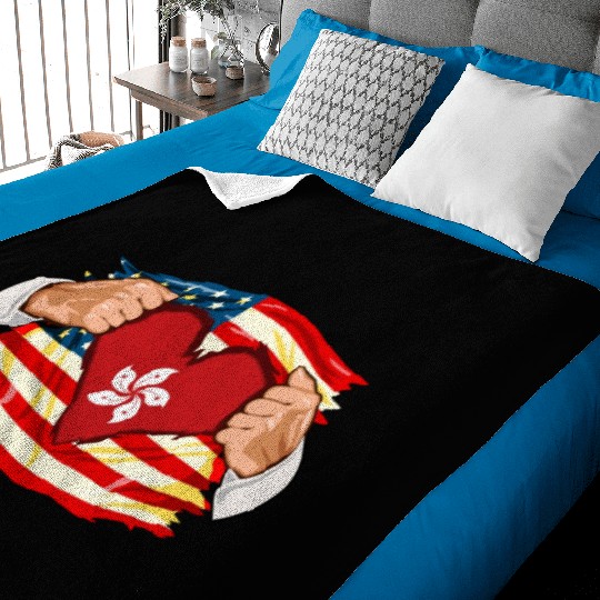 Hong Kongese Who Live in America HongKong Flag Baby Blankets