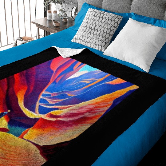 Antelope Canyon painting, Vincent van Gogh style Baby Blankets