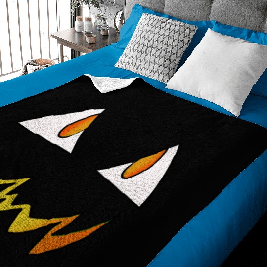 Jack O Lantern Face Baby Blankets
