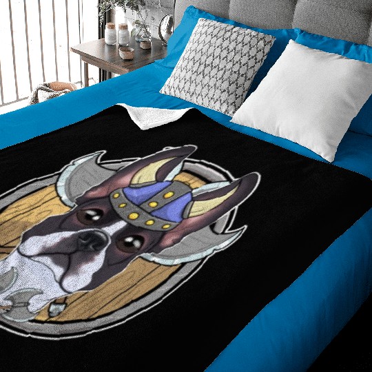 Boston Terrier I Valhalla I Viking Baby Blankets