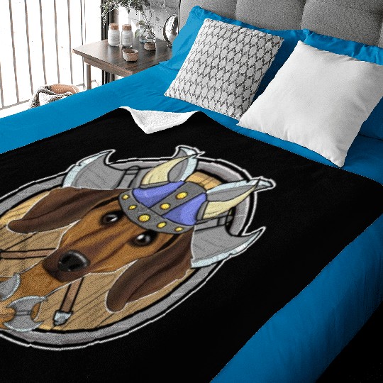 Dachshund I Valhalla I Viking Baby Blankets