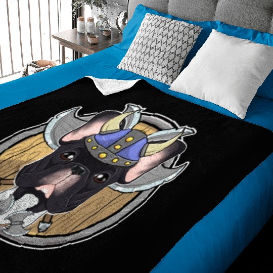 French Bulldog I Valhalla I Viking Baby Blankets