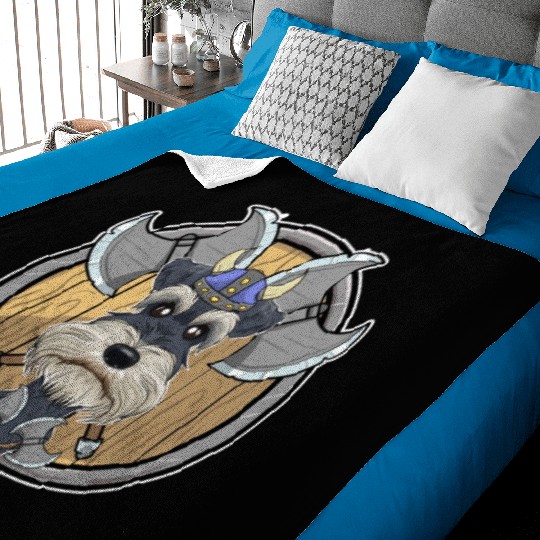 Miniature Schnauzer I Valhalla I Viking Baby Blankets