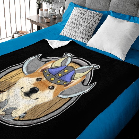 Shiba Inu I Valhalla I Viking Baby Blankets