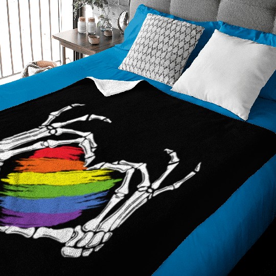 LGBT Gay Pride Zombie Skeleton Hand Heart Hallowee Baby Blankets