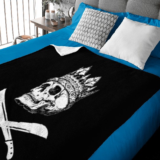 Alpha pirate king logo white Baby Blankets