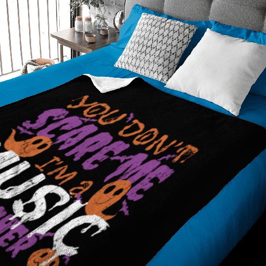 Ghost Pumpkin Music Teacher Halloween Baby Blankets