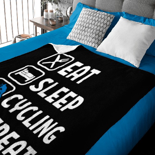 Eat Sleep Cycling Repeat Baby Blankets