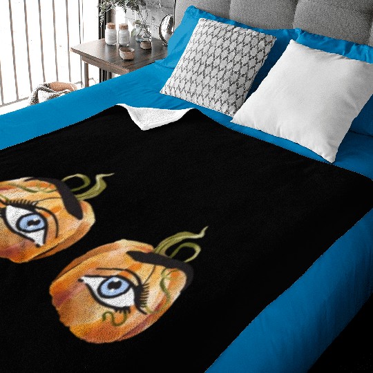 Pumpkin Eyes Realistic Blue Eyes Baby Blankets
