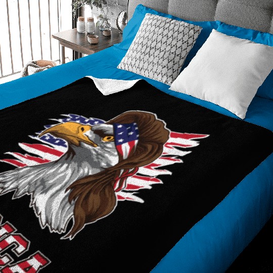 American Bald Eagle Mullet Merica Bird Of Prey Baby Blankets