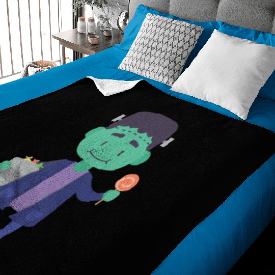 Candy Collector Happy Scary Halloween Vampire Baby Blankets