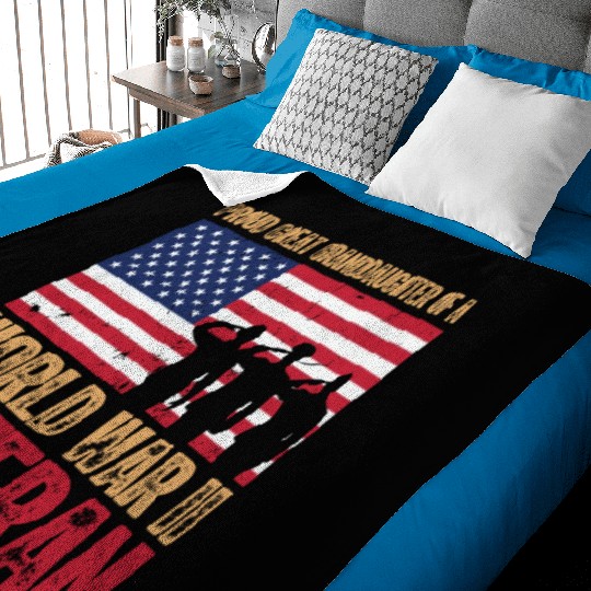 Proud Veteran Granddaughter Baby Blankets