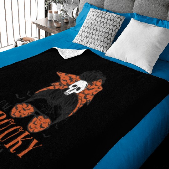 One Spooky Mama Witch In Eyeglasses Halloween Baby Blankets