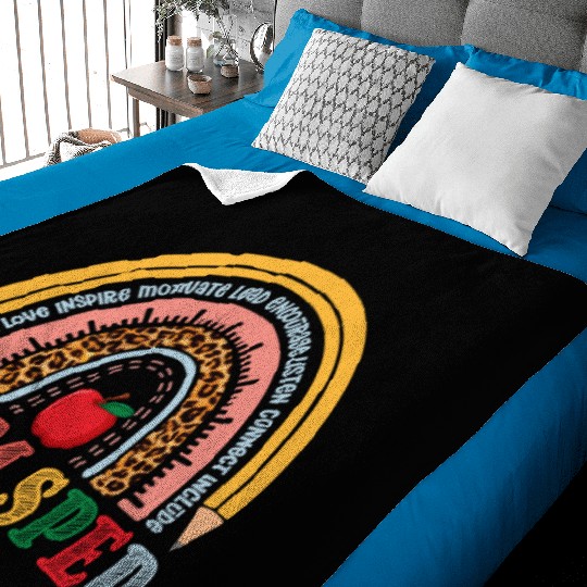 Team SPED Teacher Rainbow Baby Blankets